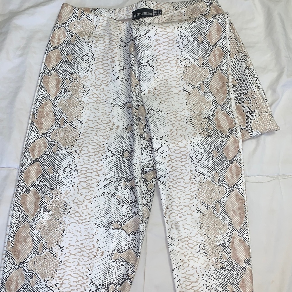 Faux leather pants.